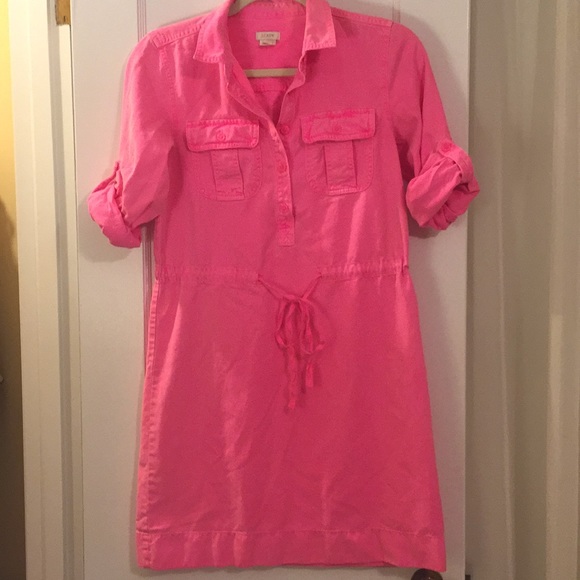 J. Crew Dresses & Skirts - J.Crew Distressed Neon Pink Dress